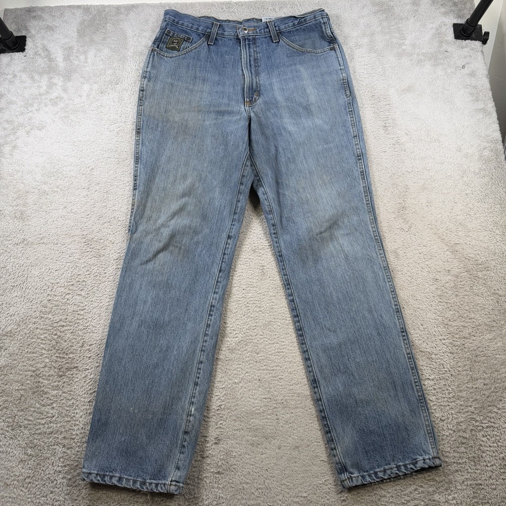 Cinch Jeans Men 33x32 Blue Denim Green Label Relaxed Straight Leg Cowboy Western